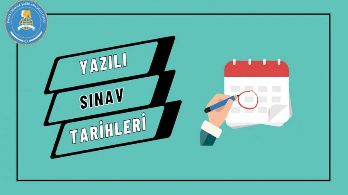 1. DÖNEM 1. YAZILI SINAV TAKVİMİ